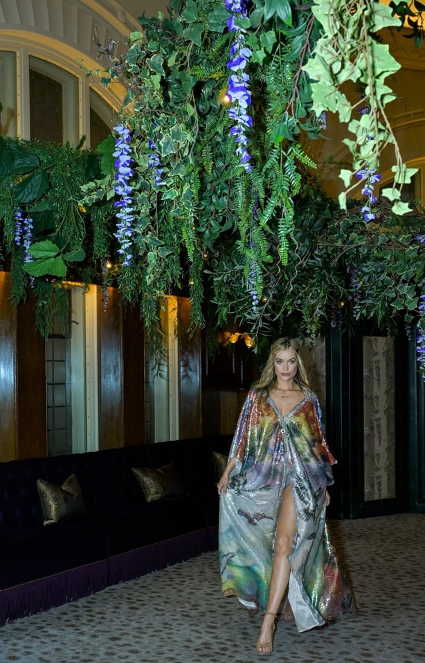 LONDON, ENGLAND - SEPTEMBER 19: Laura Whitmore attends the Ginny Litsher show during LFW September 2025 at L'oscar London on September 19, 2025 in London, England. (Photo by Tracey Welch/Dave Benett/Getty Images)