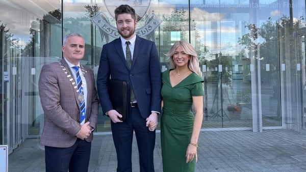 Gareth Sheridan and his wife at Offaly County Council -