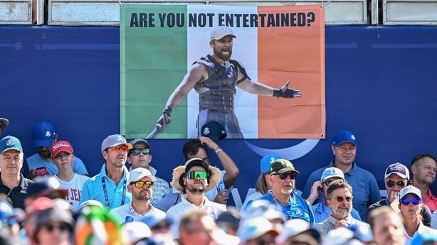 A Shane Lowry flag at the 2023 Ryder Cup