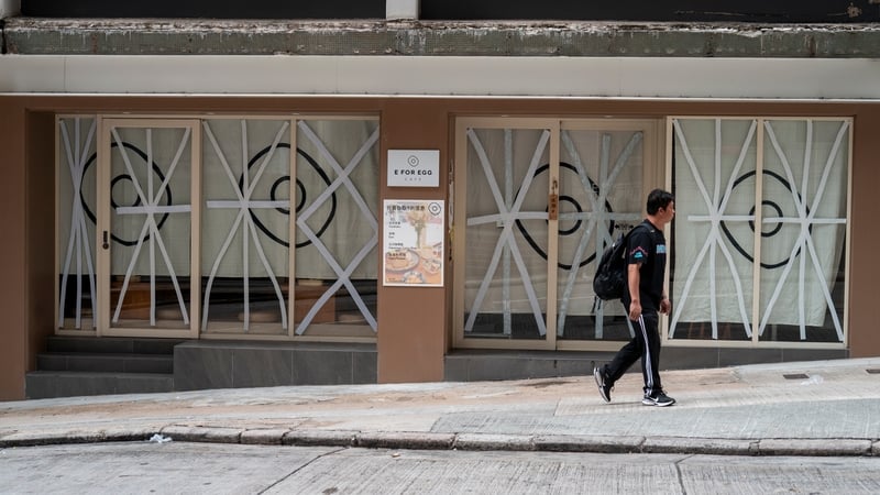 Hong Kong issued the typhoon signal 8, which urges most businesses and transport services to shut down