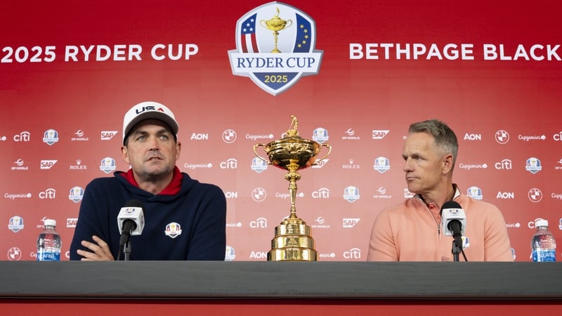 Captains Keegan Bradley and Luke Donald speaking to the media ahead of this year's Ryder Cup