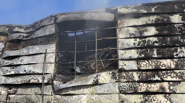 Damage from a fire at a recycling centre in Dublin 