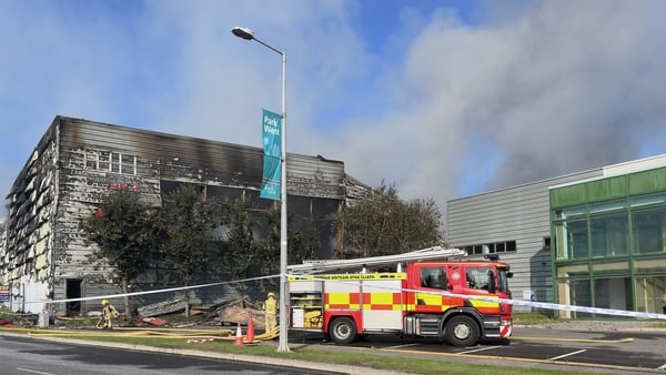 Damage from a fire at a recycling centre in Dublin