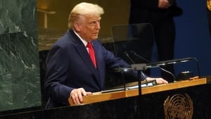 Donald Trump's 45 minute address to the UN show image