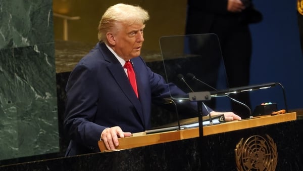 Donald Trump addresses the United Nations General Assembly