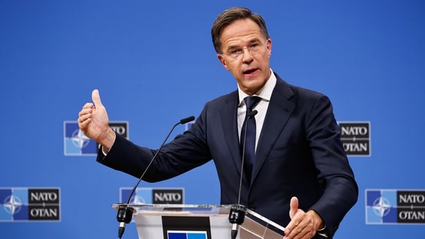 Mark Rutte, secretary general of the North Atlantic Treaty Organization (NATO), during a news conference in Brussels, Belgium, on Tuesday, Sept. 23, 2025. NATO promised a "robust" response to Russian incursions into its airspace