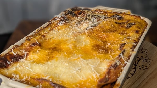A cheesy baked dish