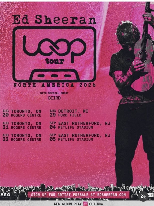 ed sheeran loop tour poster 