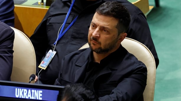 President of Ukraine Volodymyr Zelensky attends the 80th session of the UN's General Assembly
