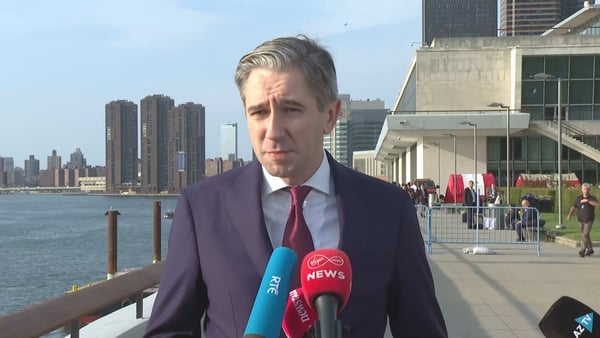 Tanaiste Simon Harris seen at the UN in NEw York