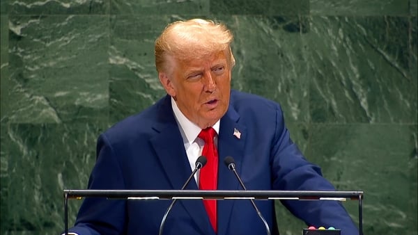 Trump giving speech at UNGA