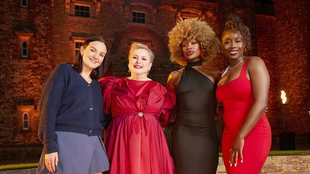 The Traitors Ireland winners, Kelley, Oyin and Vanessa with Siobhán McSweeney