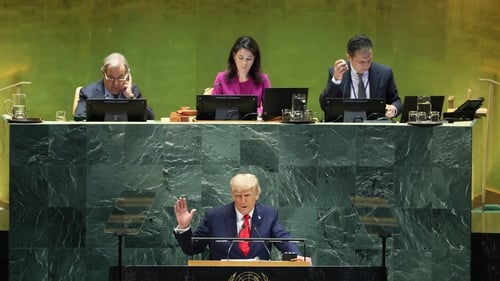 US President Donald Trump speaks during the United Nations General Assembly