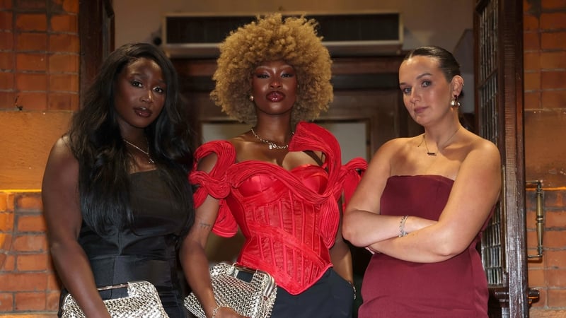 From left to right are, Vanessa Ogbonna, Oyin Adeyemi, and Kelley Higgins pictured at the exclusive RTÉ screening of the finale episode of The Traitors Ireland in Dublin