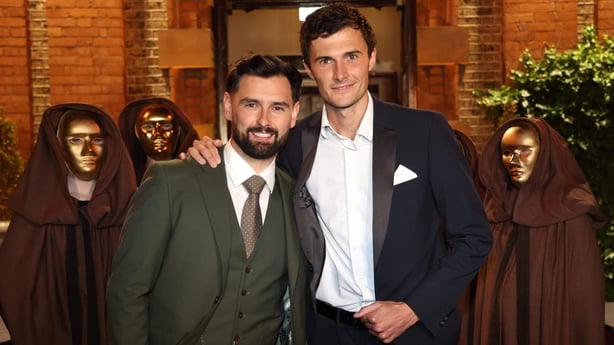 Ben Donohue, left and Nick O'Loughlin attend The Traitors Ireland finale screening