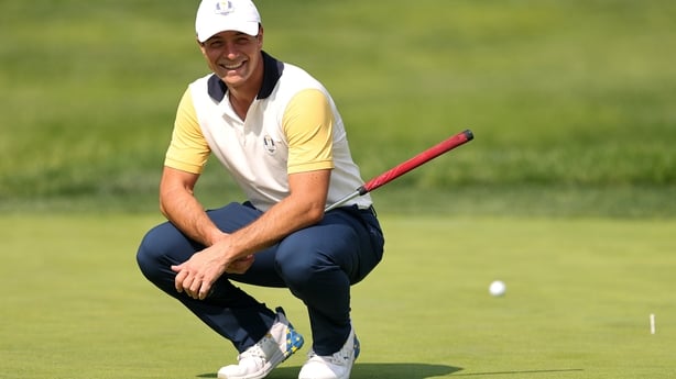 FARMINGDALE, NEW YORK - SEPTEMBER 23: Viktor Hovland of Team Europe looks on while playing the sixth hole prior to the Ryder Cup 2025 at Black Course at Bethpage State Park Golf Course on September 23, 2025 in Farmingdale, New York. (Photo by Michael Reaves/PGA of America/PGA of America via Getty Im