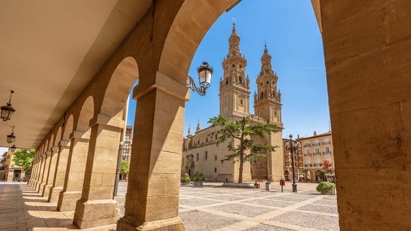 View of the Logrono's co-cathedral known as Santa Maria de la Redonda