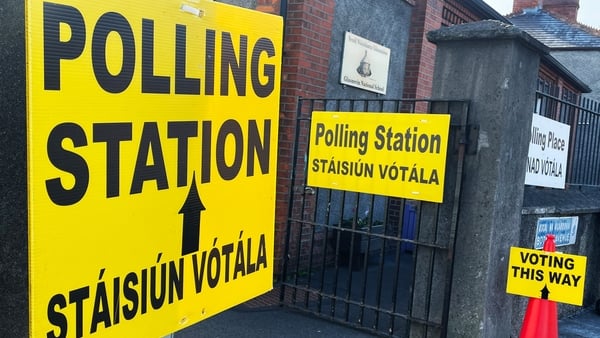 A polling station ahead of an election in Ireland