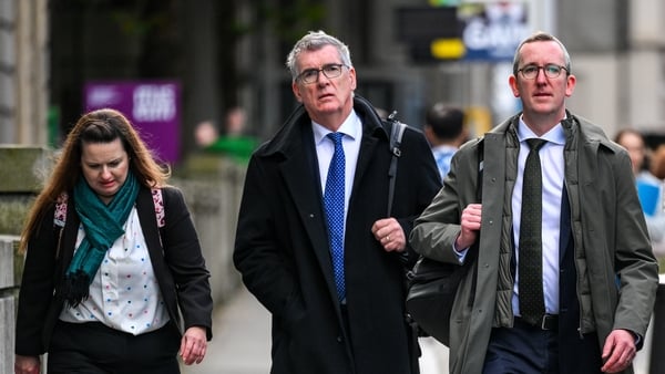 24 September 2025; FAI delegates Kirsten Pakes, Child Welfare and Safeguarding Manager, FAI, Tony Keohane, Independent Chairperson of the FAI, and Dave Courell, FAI, Chief Executive, right, arrive for the Joint Committee on Arts, Media, Communications, Cu