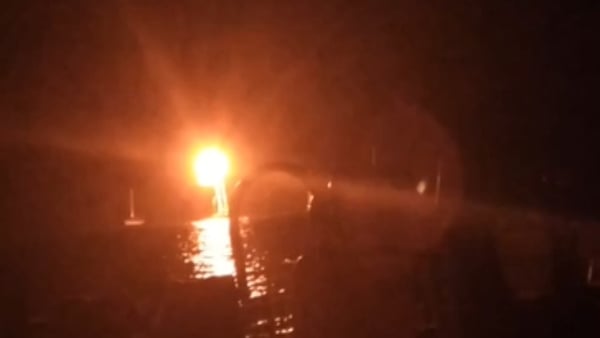 photo shows drone strike on Gaza aid flotilla boats