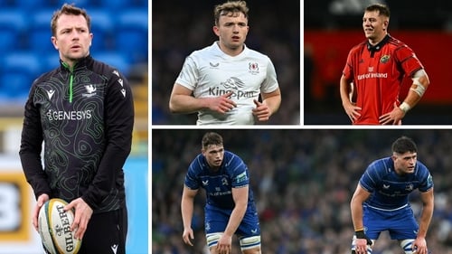 Clockwise from left: Connacht's Jack Carty, Ulster's Jack Murphy, Munster's Lee Barron, and Leinster pair Alex Soroka and Diarmuid Mangan