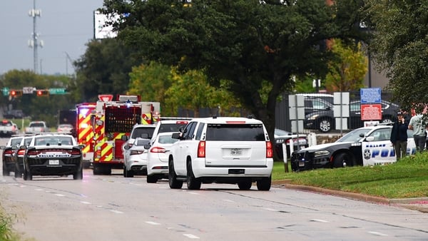 Emergency service vehicles are seen at the facility in Dallas