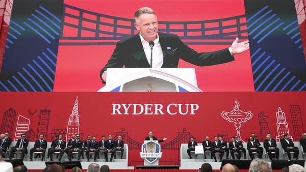 Team Europe Captain Luke Donald during the Opening Ceremony before the 2025 Ryder Cup at Bethpage State Park on Wednesday, September 24, 2025 in Farmingdale, New York. (Photo by Scott Taetsch/PGA of America via Getty Images)