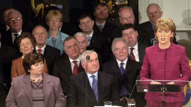 President Mary McAleese speaking during her inauguration ceremony as President for a second term, St. Patricks Hall, Dublin Castle. Photo: RollingNews.ie 11/11/2004