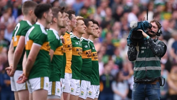 A camera operator at the 2019 All-Ireland football final