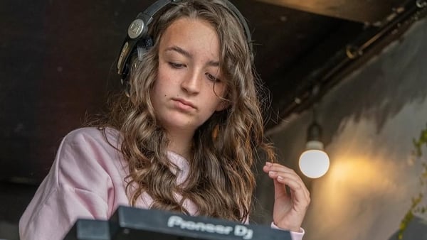 DJ Ellie Long practising skills she honed at The Loft in Dublin's Tallaght Library Photo: Alan Long/Mediaconsult/PA Wire