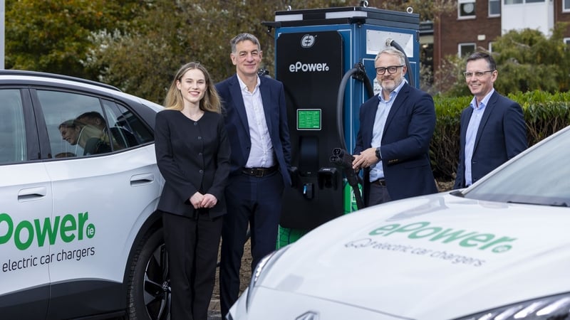 Maria Walsh, Investment Analyst at Dunport Capital Management; Frank Coombes CFO of ePower; John O'Keeffe, CEO of ePower and Francois Rossouw, Associate Director Goodbody