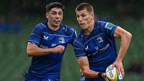 Jimmy O'Brien (L) and Sam Prendergast both start for Leinster in their URC opener