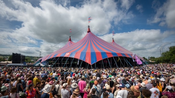 General view of the crowd that gathered outside Woodsies stage as Lorde performs during day three of Glastonbury festival 2025 at Worthy Farm, Pilton on 27 June, 2025 in Glastonbury