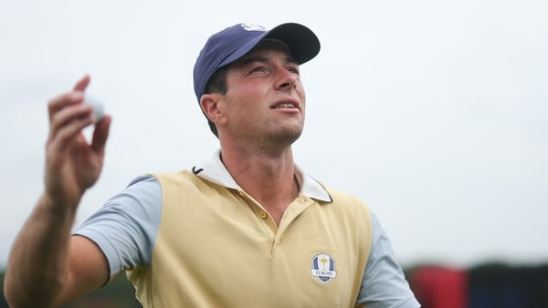 Viktor Hovland of Team Europe looks on during a practice round prior to the Ryder Cup 2025 at Black Course at Bethpage State Park Golf Course on September 24, 2025 in Farmingdale, New York