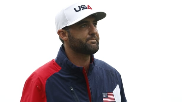 Scottie Scheffler of Team United States looks on while playing the 15th hole during a practice round prior to the Ryder Cup 2025 at Black Course at Bethpage State Park Golf Course on September 25, 2025 in Farmingdale, New York