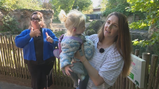 Emma Cahill and daughter Bonnie at Dublin Zoo