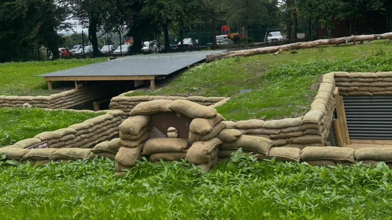 The installation features over 350 metres of frontline, communication, and support trenches