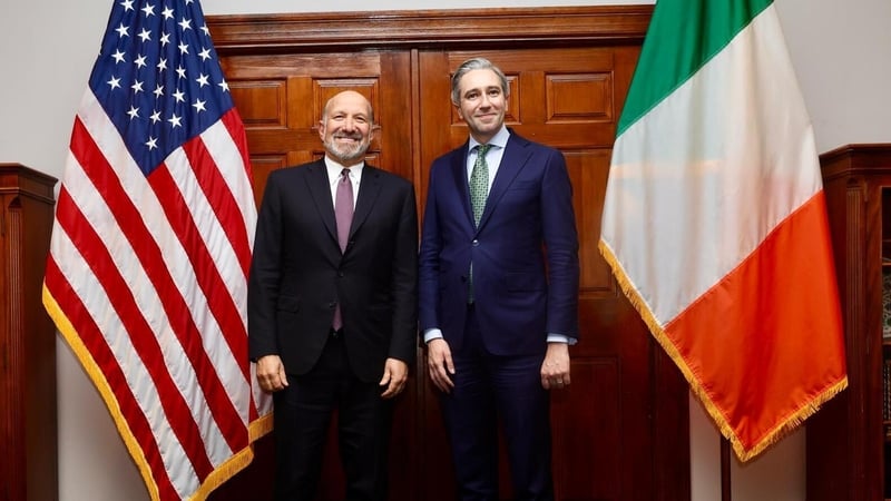 US Secretary of Commerce Howard Lutnick and Tánaiste Simon Harris in Washington DC