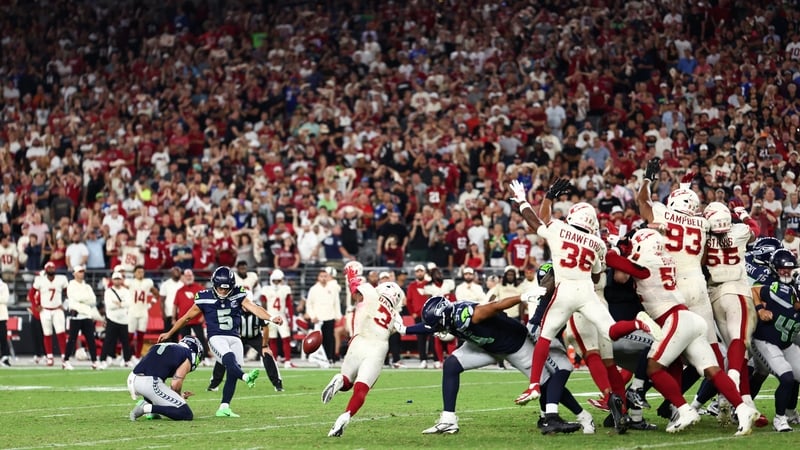 Jason Myers of the Seattle Seahawks kicks the game winning field goal