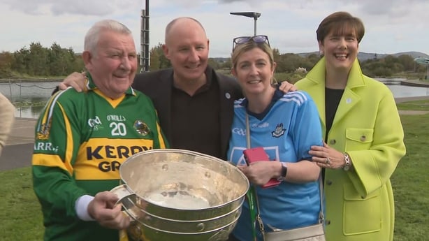 Jim Gavin pictured in Kerry with Norma Foley - RTEpic