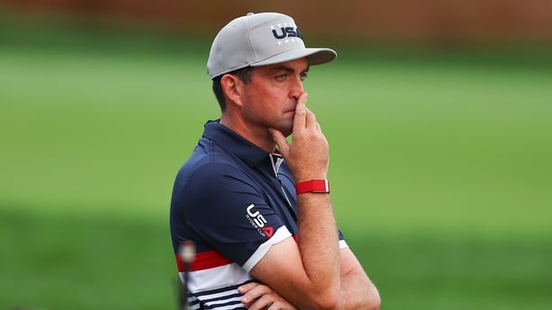 FARMINGDALE, NY - SEPTEMBER 26: Keegan Bradley captain of Team USA in Ryder Cup stands on the first tee during Session 1 - Foursomes on September 26, 2025 at Bethpage Black in Farmingdale, New York. (Photo by Rich Graessle/Icon Sportswire via Getty Images)