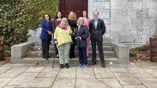 Speakers at an event held by the Simon Communities in Galway stand outside for a picture 