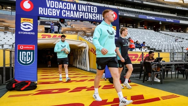 26 September 2025; Ciarán Frawley of Leinster before the United Rugby Championship match between DHL Stormers and Leinster at DHL Stadium in Cape Town, South Africa. Photo by Shaun Roy/Sportsfile