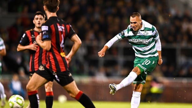 Graham Burke of Shamrock Rovers scoring against Bohemians - Premier Division, September 2025