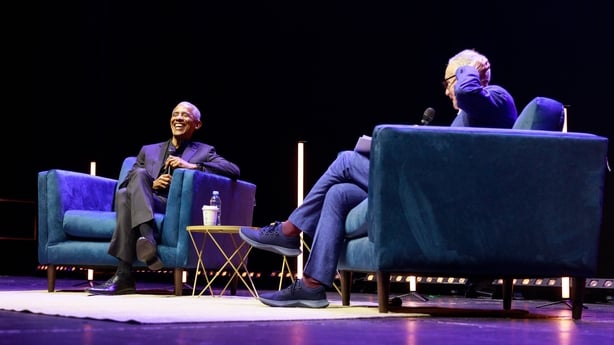 President Barack Obama In Conversation with Fintan O Toole at the 3Arena in Dublin