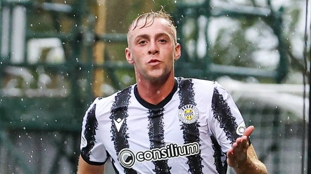 St Mirren's Killian Phillips celebrates scoring to make it 1-0 during a William Hill Premiership match between St Mirren and Dundee at the SMiSA Stadium, on September 27, 2025, in Paisley, Scotland.