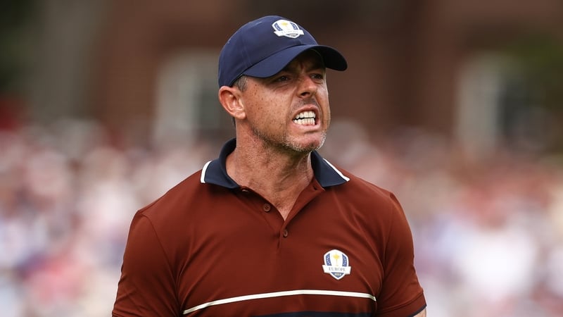 Rory McIlroy was in fiery form as he and Shane Lowry took on Justin Thomas and Cameron Young