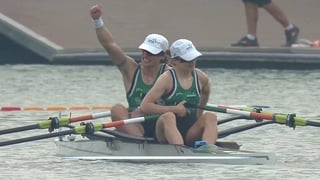 Fintan McCarthy and Mags Cremen win rowing gold in the mixed double sculls