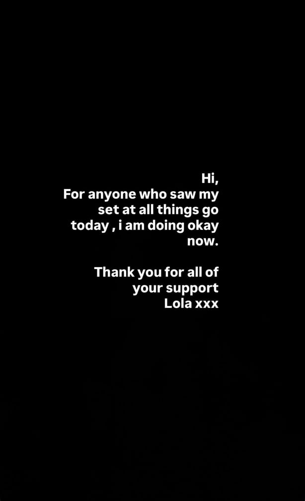 Instagram post from British singer