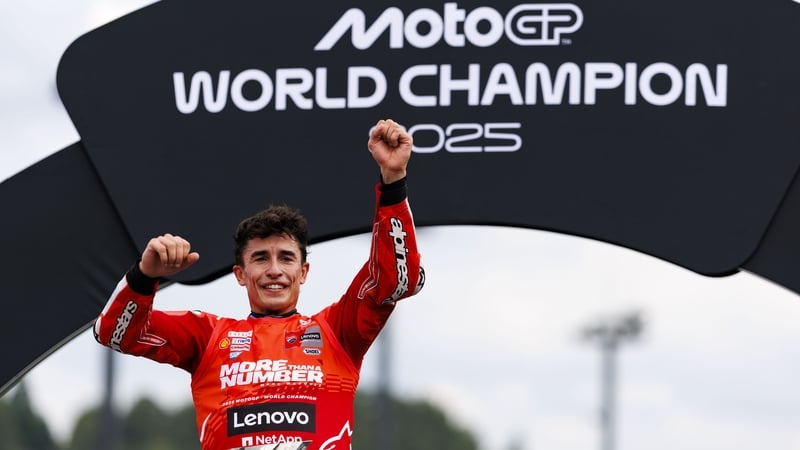 Marc Marquez celebrates becoming world champion